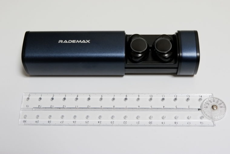 RADEMAX TWS-X9、ケースの長さ