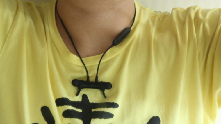 首にかけてみた